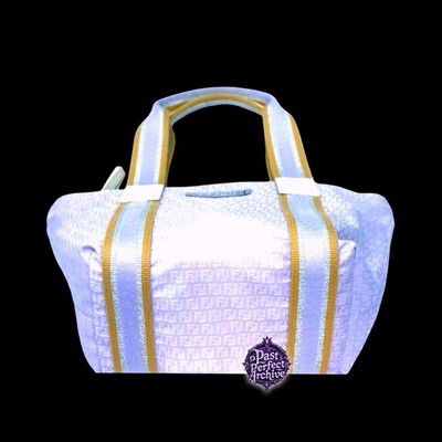 Fendi Zucchino Vintage Y2K Purple Nylon White Patent Leather Mini