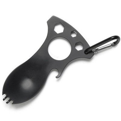Vajilla para acampar al aire libre, cuchillo plegable de acero inoxidable (Negro