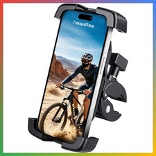 Motorcycle Bike Phone Mount Handlebar Clamp 360 Rotation Shockproof 4.7-7 Inch