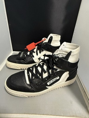 Off-White Vulcanized Men s High Top Lace-Up Sneakers Black/White