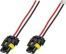 2 PCS Wiring Harness Headlight Socket, 9005 9006 HB3 HB4 Female Adapter Wiring H