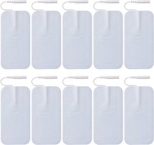 10 Pieces Large Electrode Pads - Premium Reusable TENS Unit with...