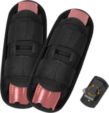 2 Pack Tactical Flashlight Holster, 360° Rotatable Flashlight Pouch with Carabin