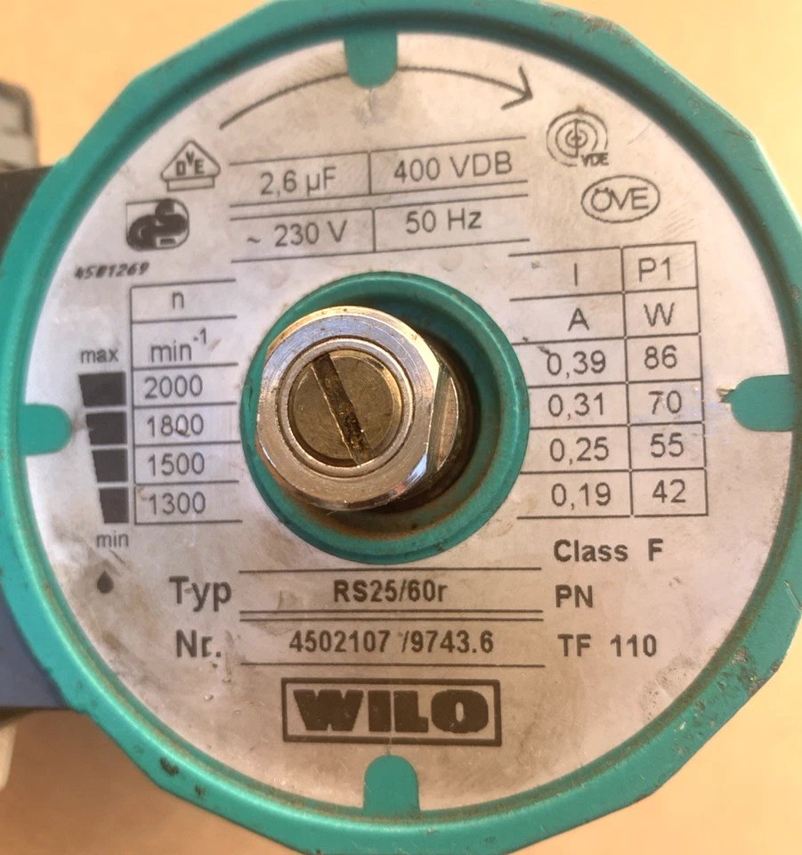 Circulateur Wilo RS 25/60R - 230Vac - 4 vitesses - 42W à 86W - Photo 2/4