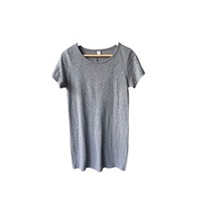 Old Navy Dress Heather Gray Short Sleeve Scoop Neck Shirt Shift Preppy Sz Small