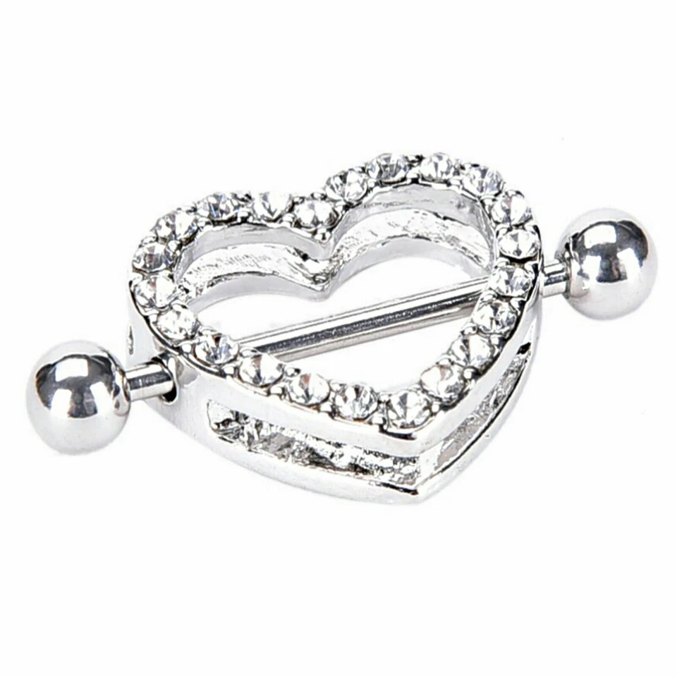 Brustwarzenpiercing Piercing Nippelpiercing Herz Strass Stab Sexy Nipple Kristal - Bild 3 von 3