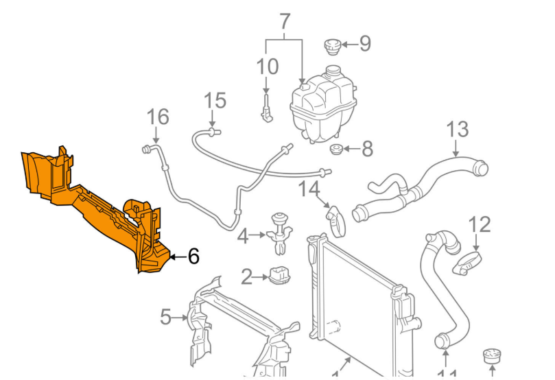 Cache de déflecteur d'air de radiateur avant MB E W211 A2115051630