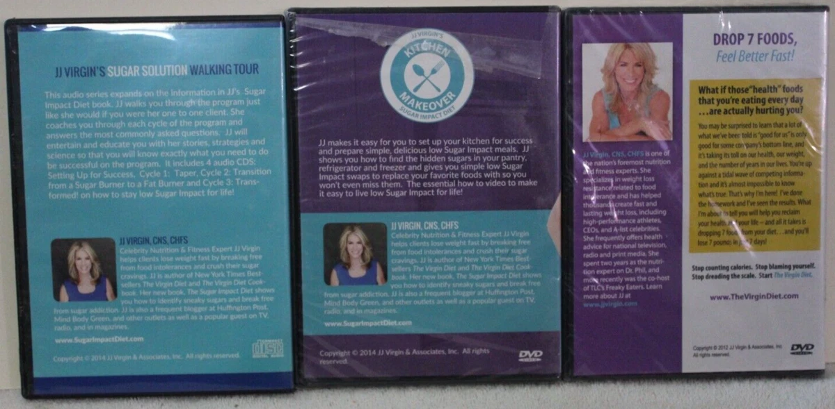 3 JJ Virgin s DVD lot sugar solution walking tour kitchen makeover