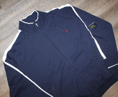 NWT Polo Ralph Lauren Big Tall Navy Double Knit Contrast Stripe