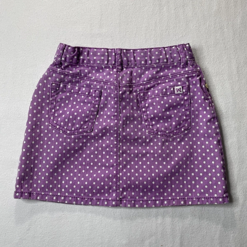 Gymboree девочек фиолетовый горошек плоский спереди джинсовая юбка регулируемый. Талия размер 7 - Изображение 2 из 4