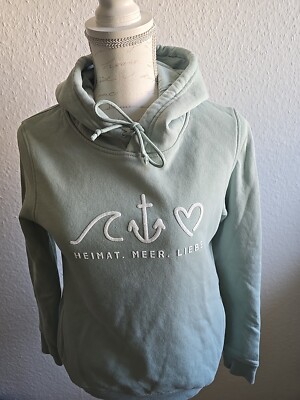 LA-Shirt Pullover Sweatshirt Hoodie 36 S 34 Xs Salbei Organic Heimat Meer Liebe