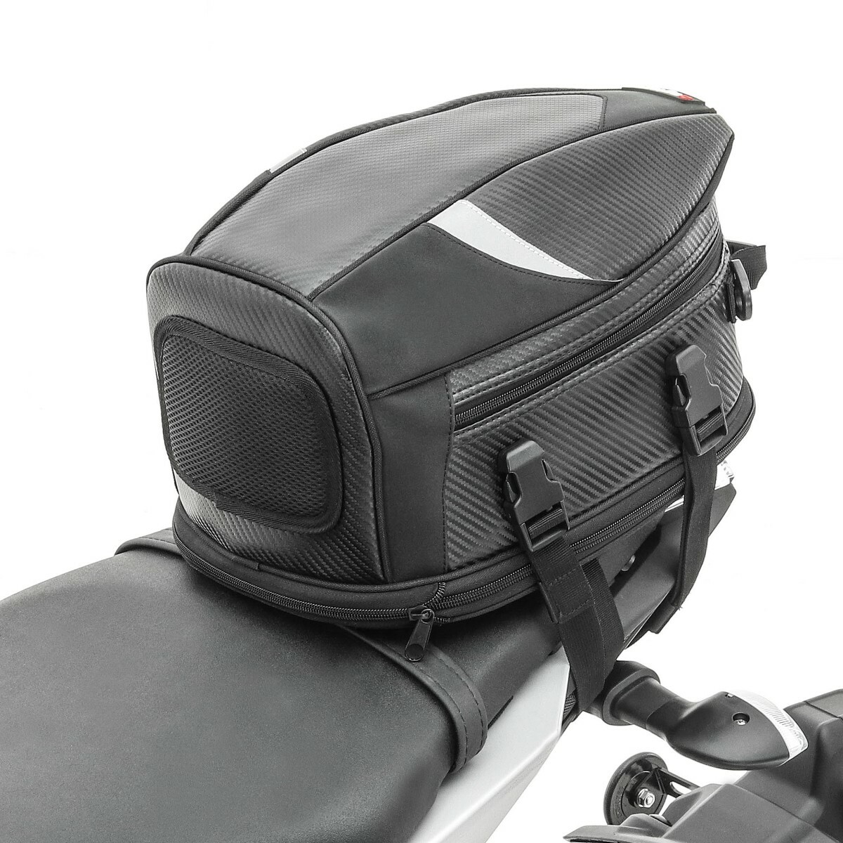 Sacoche De Selle Bagtecs X50 Noir 50L Pour Yamaha MT-07 - Transport Week-end, éléments Réfléchissants