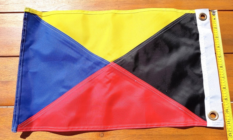 NAUTICAL FLAG ZULU 'Z' NAVY/MARINE SIGNAL CODE ZULU ' I NEED A TUG