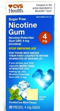 CVS Health Nicotine Gum 4mg, Original Mint Flavor - 20 Piece Exp. 09/2026