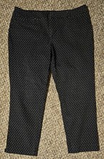 Faded Glory Pants Sz 18 Womens Slim Straight Polka Dot Mid Rise Stretch