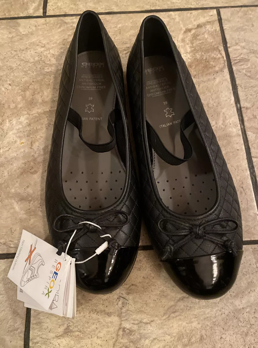 Geox Respira Pile Women s black patent leather quilted Mary Jane