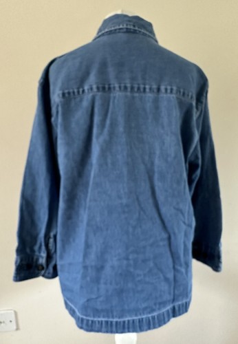 Damen Denim Shirt Größe 10 klein bestickt Perlen Vintage - Bild 6 von 6
