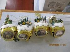 VINTAGE JOHN DEERE THOMAS KINKADE DEER CREEK CHRISTMAS 2" CHRISTMAS BELLS (4)