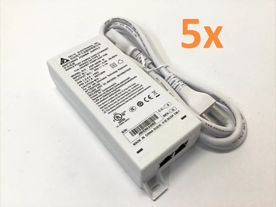 Lot of 5 - Delta PoE Injector 56V Gigabit Single Port Over Ethernet ADP-60HR B