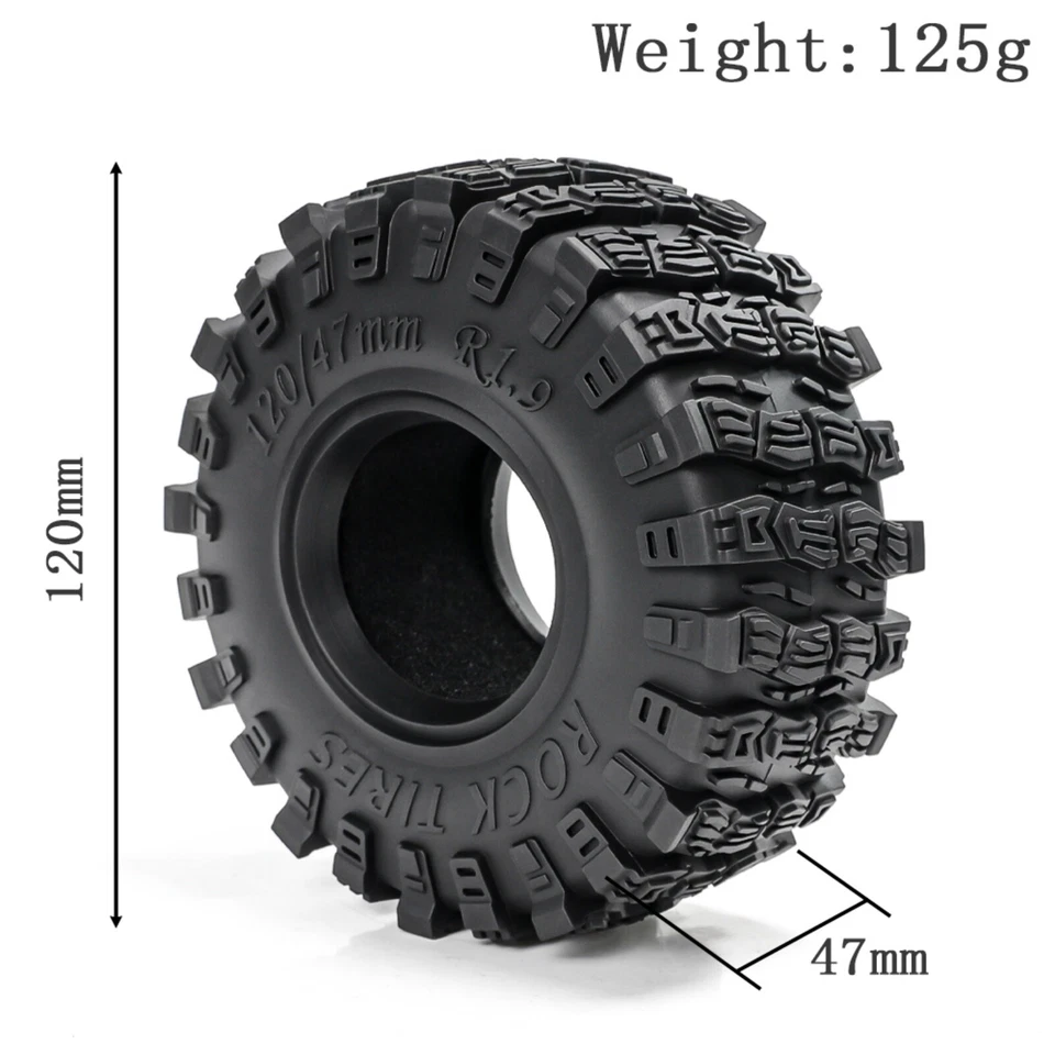 120 mm Kletterauto Reifen für 1:10 TRX4 SCX10 RC Kletterauto - Bild 2 von 4