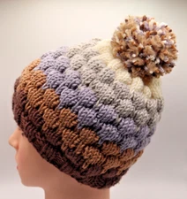 Beanie Hat Cap Bubble Knit Ski Skully Winter Warm Slouchy Men Women Handmade