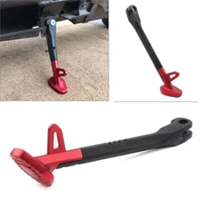 Motorcycle Single Side Stand Leg Kickstand Support Black+Red 250MM Universal