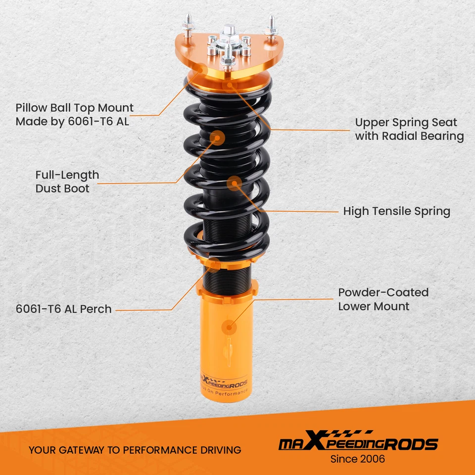 Kits Coilovers para Amortiguadores de suspensión de puntal Scion XB 2004 2005 2006 Ajustables Altura Foto 4 de 4