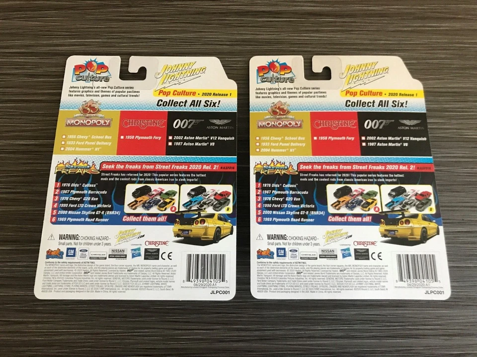 Johnny Lightning Monopoly 1956 Chevy School Bus White Lightning Chase + Regular - Imagem 2 de 4