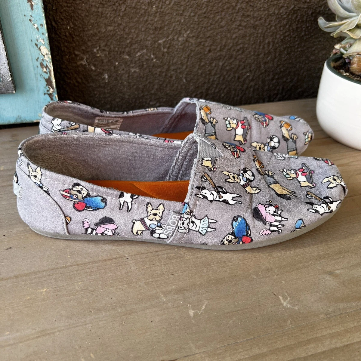 Bobs From Skechers Go Fetch Dog Print Comfy Slip On Shoes Women's Size 9.5