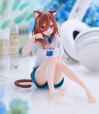 The Quintessential Quintuplets Miku Nakano Desktop Cute Cat figure Taito  NEW JP
