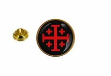 Pins Pin Badge Pin's Flag Cross Jerusalem Templar Black Thermocollan