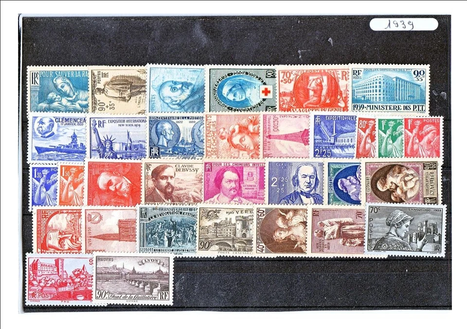 FRANCE - TIMBRES ANNEE COMPLETE 1939 - NEUF SANS TRACE DE CHARNIERE - Photo 1/1