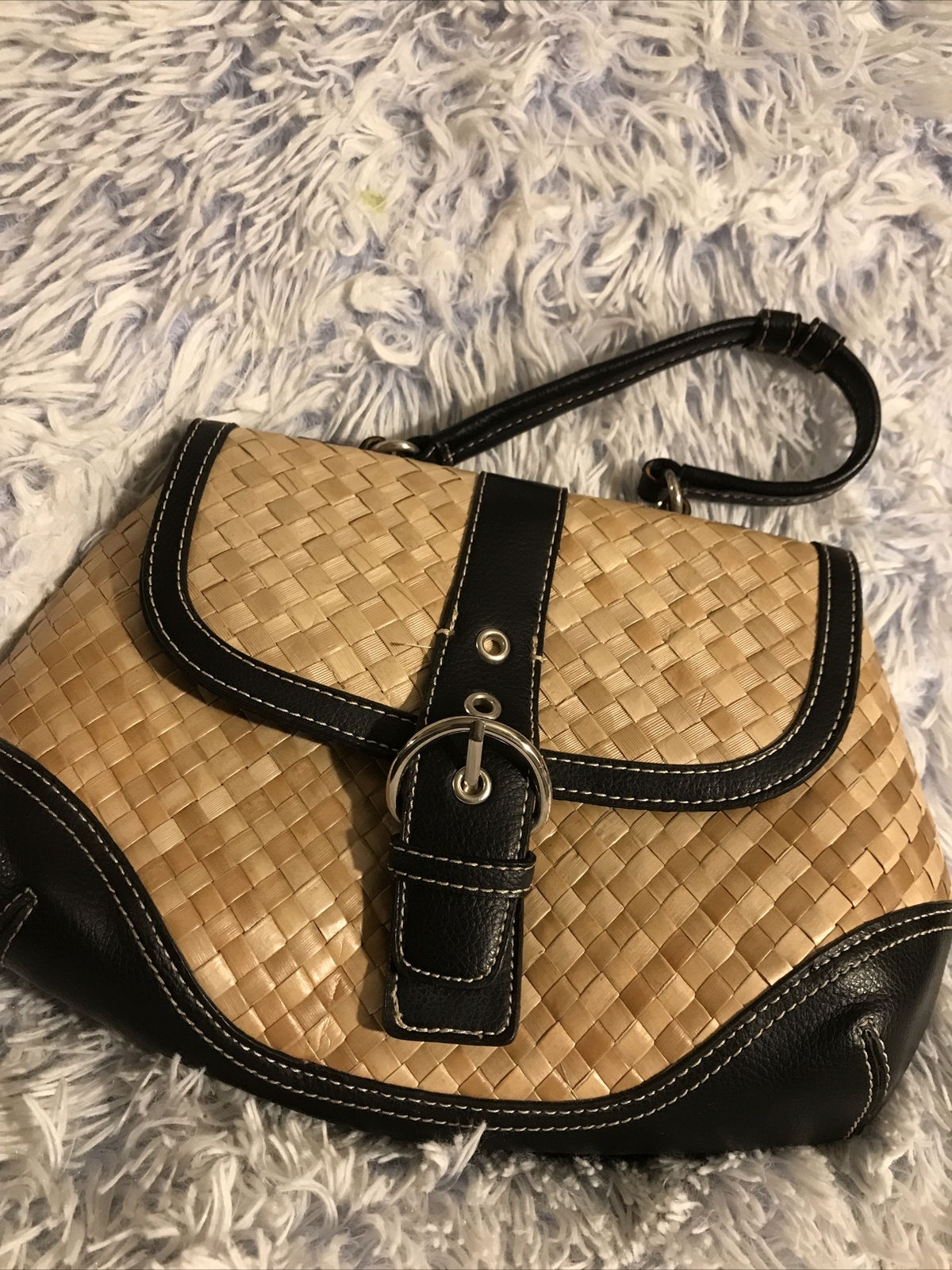 Retro New York And Company Straw Purse Euc