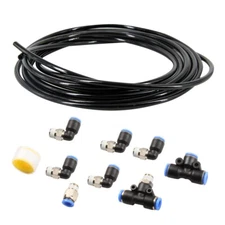 PUSH LOCK Black Vacuum Fitting Kit Turbo Wastegate & Solenoid for Turbo Vehicles