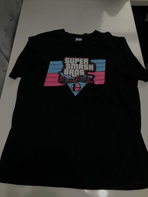 Super Smash Bros Brawl City T-Shirt Gildan Gr. Large L 100% Baumwolle Mario Gaming