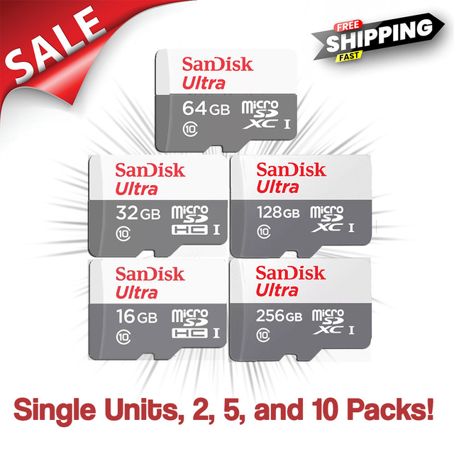 SanDisk Micro SD Card Ultra 16GB 32GB 64GB 128GB 256GB Class 10 TF Wholesale Lot
