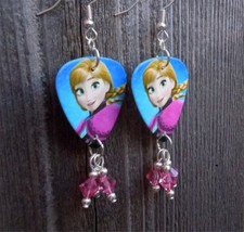 Pendientes de guitarra Frozen's Anna con colgantes de cristal de Swarovski rosa