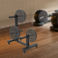 Weight Plate Rack Tree Weight Plate Storage W/Universial Wheels Weight Tree Rack