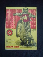 Wimbledon Roy King 4 Team Speedway Programme 31/7/75