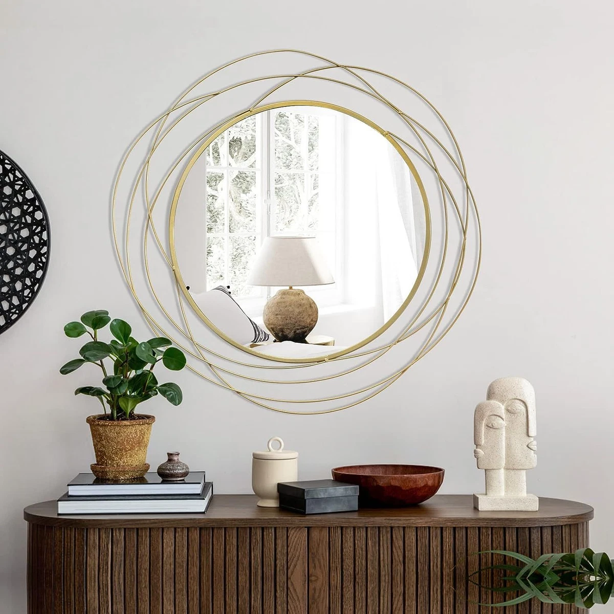 Round Mirror Circle Mirror For Wall Metal Framed Wall-mounted Mirror For  Wall Decor Decorative Mirrors For Entryway Living Room Bedroom