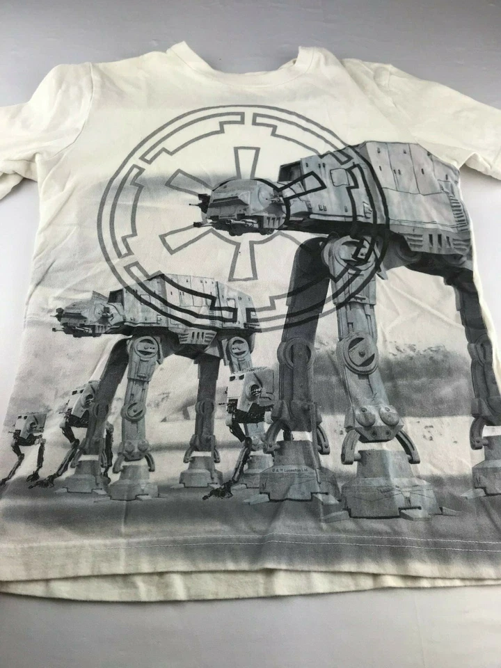 Camiseta antigua azul marino coleccionable talla niño 10/12 grande.  Star Wars.  Blanco Gris Foto 3 de 4
