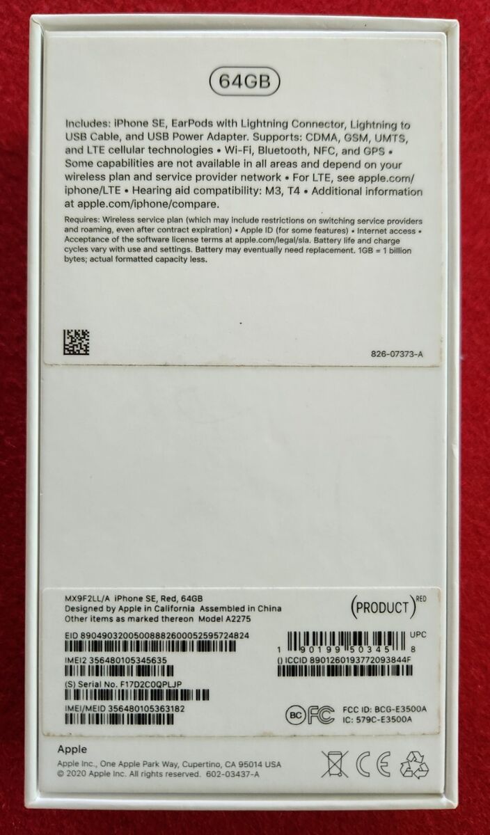 Apple iPhone SE MX9F2LL/A 64GB - Red - TMobile - Free S&H | eBay Apple iPhone SE MX9F2LL/A 64GB - Red - TMobile - Free S&H | eBay