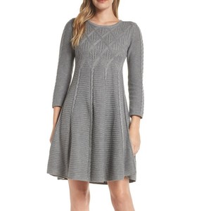 eliza j fit & flare sweater dress