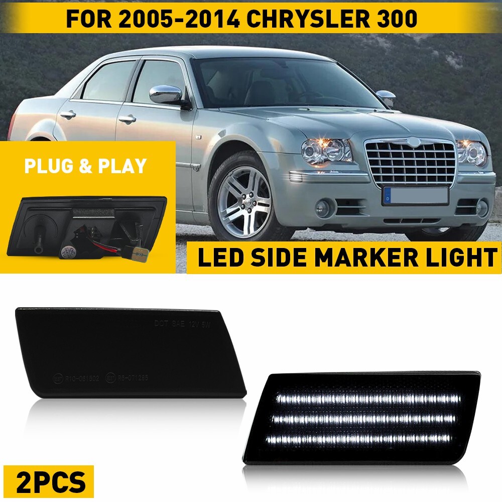 SMOKED LENS LED FRONT SIDE MARKER LAMPS LIGHTS for 2005-2010