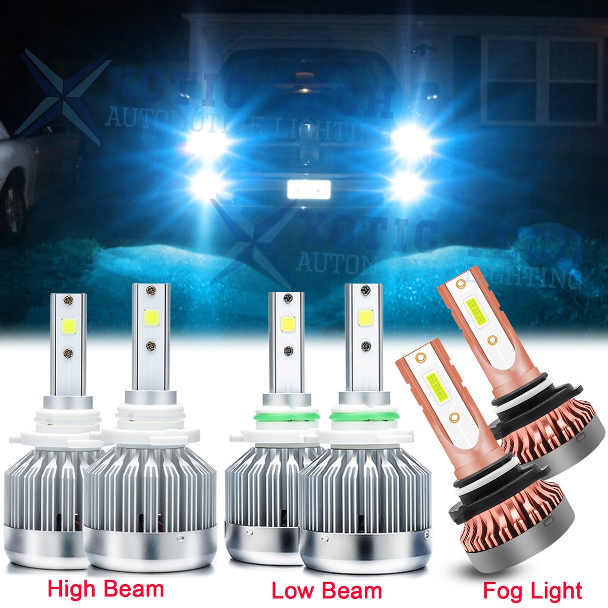 6x 8000k LED Headlight + Fog Light Bulbs For Dodge Charger 2006 2007 2008  2009