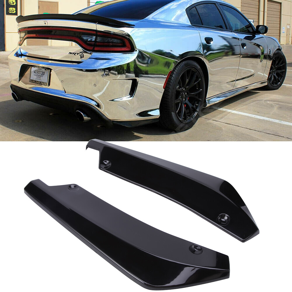 Gloss Black Rear Spats & Bumper Lip Diffuser Canards – Fits Dodge Charger Challenger
