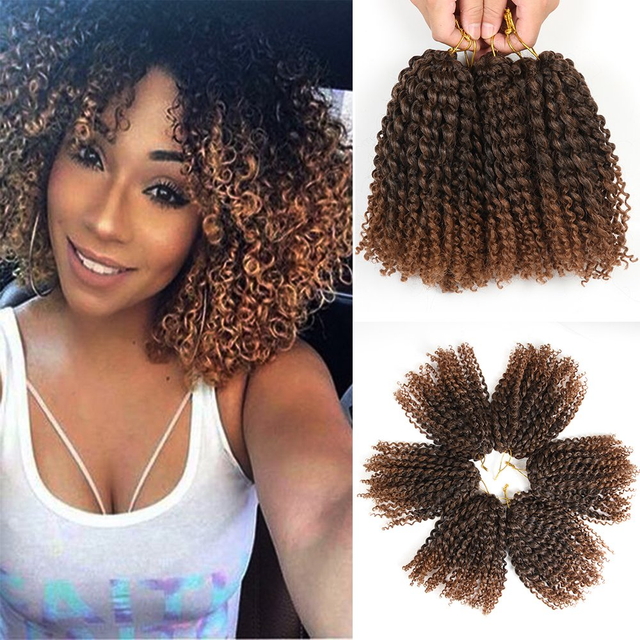 8 Inch Short Marlybob Crochet Hair 6 Bundles Lot Kinky Curly Crochet Braids New eBay