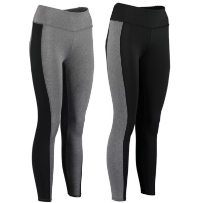 Damen Kontrast volle Länge Sport Gym Legging Gym Tights Kompressionshose