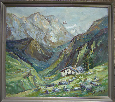 ::FELIX KÜGELE *1886 ALPEN SPACHTELTECHNIK UM 1940 ÖLGEMÄLDE BESCHÄDIGT VRX2-N