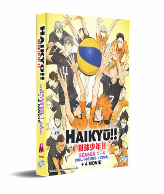 DVD】Haikyu!! Season 1 - 4 (Vol.1-85 End + 2 Ova) + 4 Movie [Eng